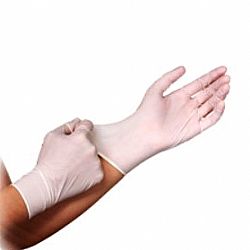 Γάντια Latex λευκά με πούδρα